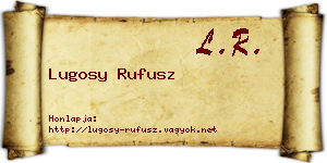 Lugosy Rufusz névjegykártya